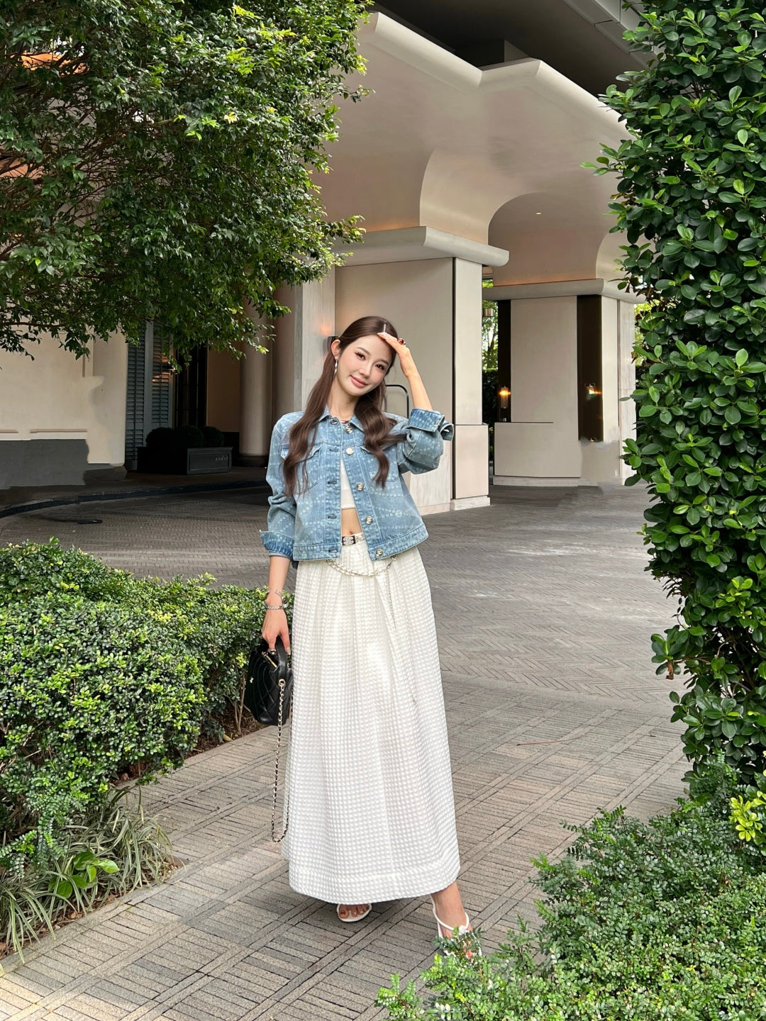 C*nel 25ss print denim jacket