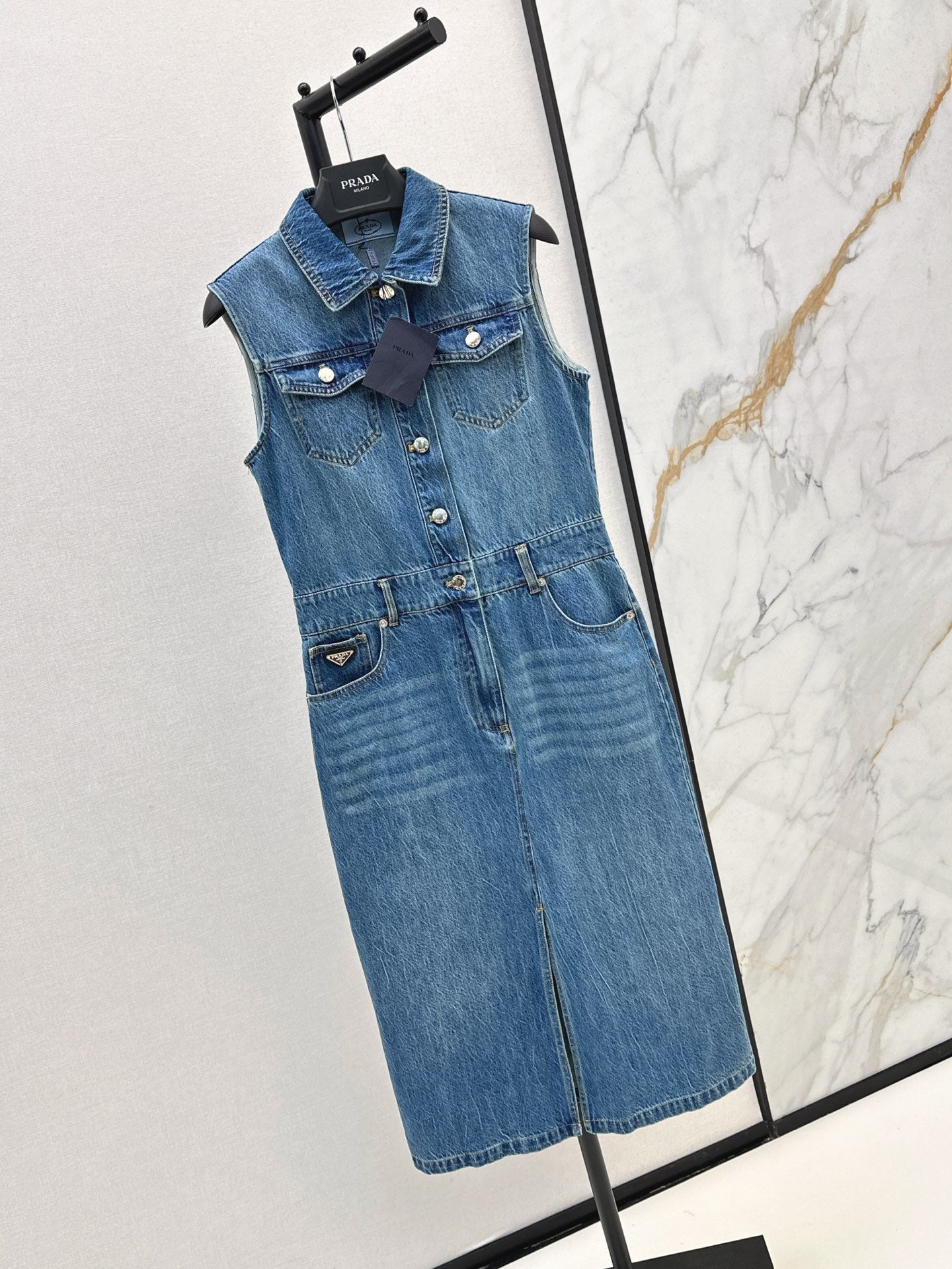 Pra* 25ss cargo denim dress