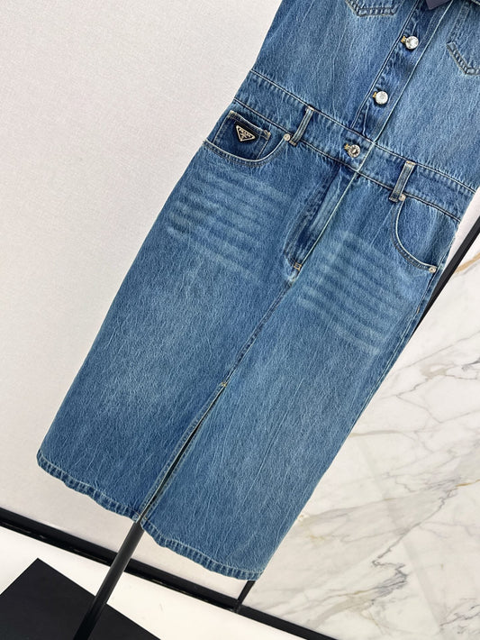 Pra* 25ss cargo denim dress