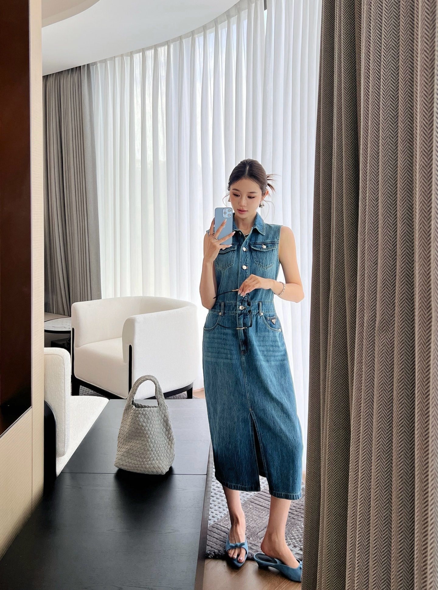 Pra* 25ss cargo denim dress