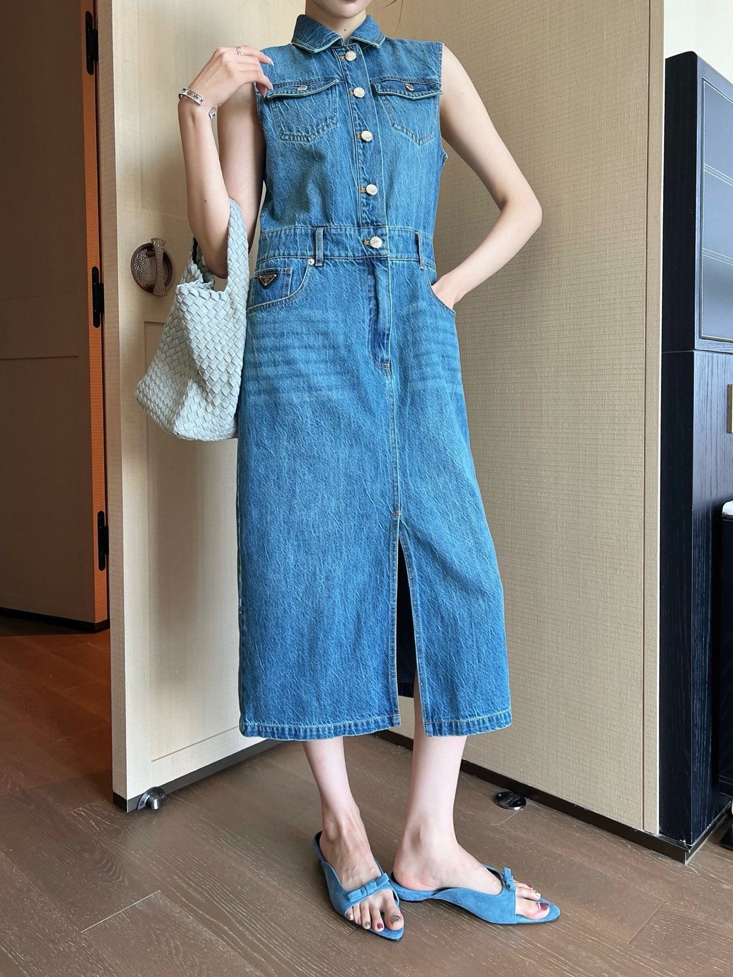 Pra* 25ss cargo denim dress