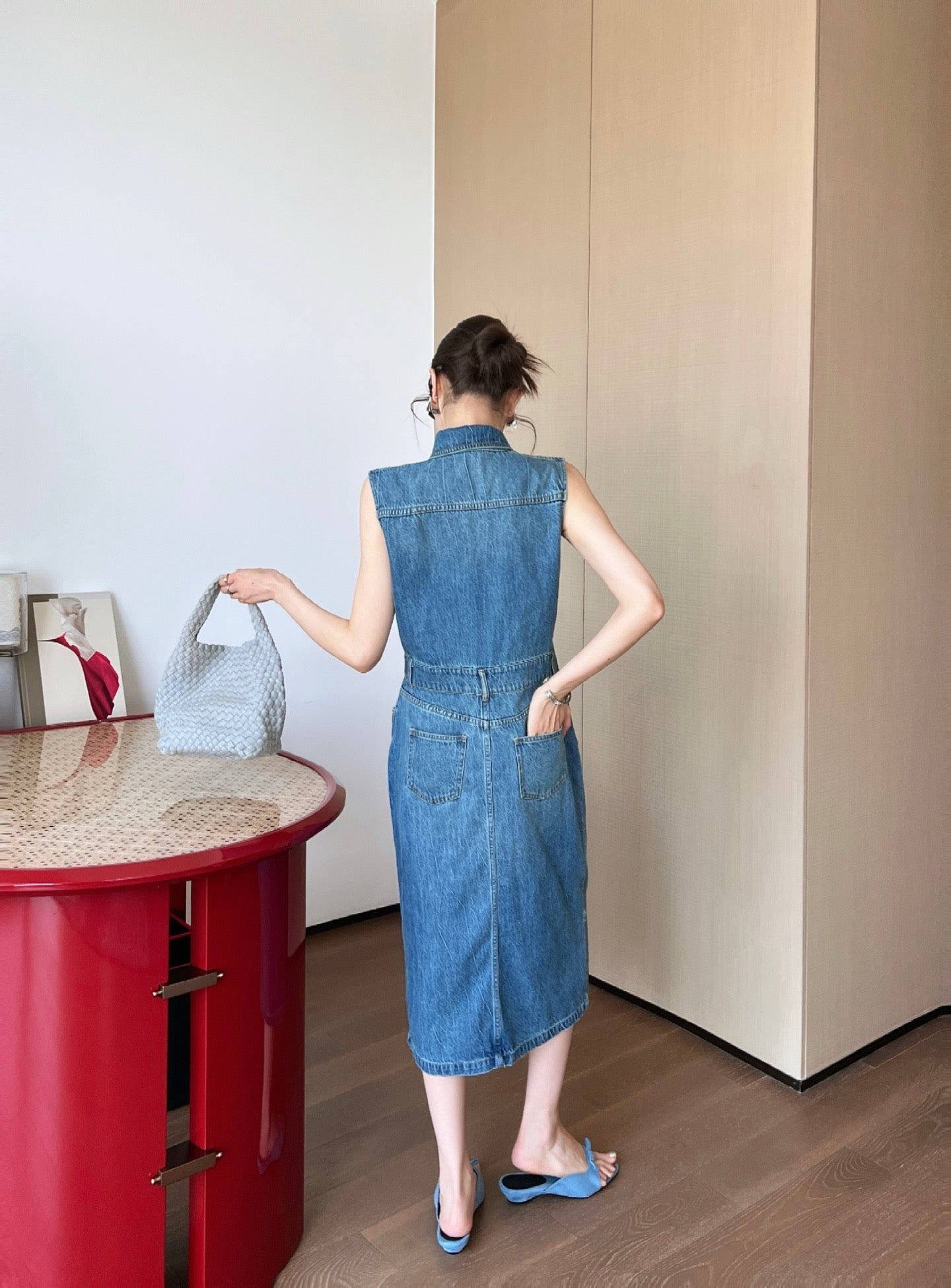 Pra* 25ss cargo denim dress