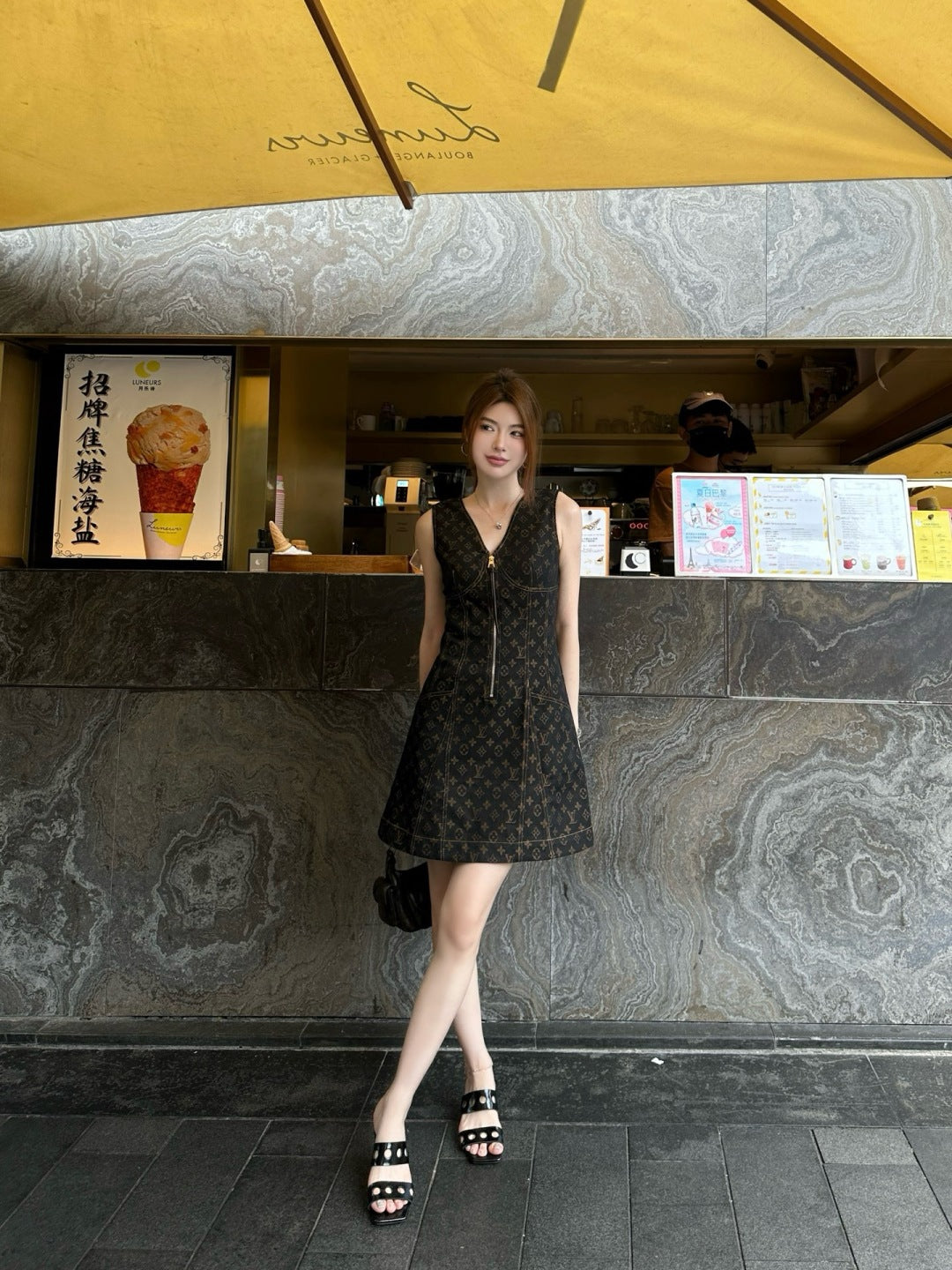 Loui* 25ss monogram denim dress