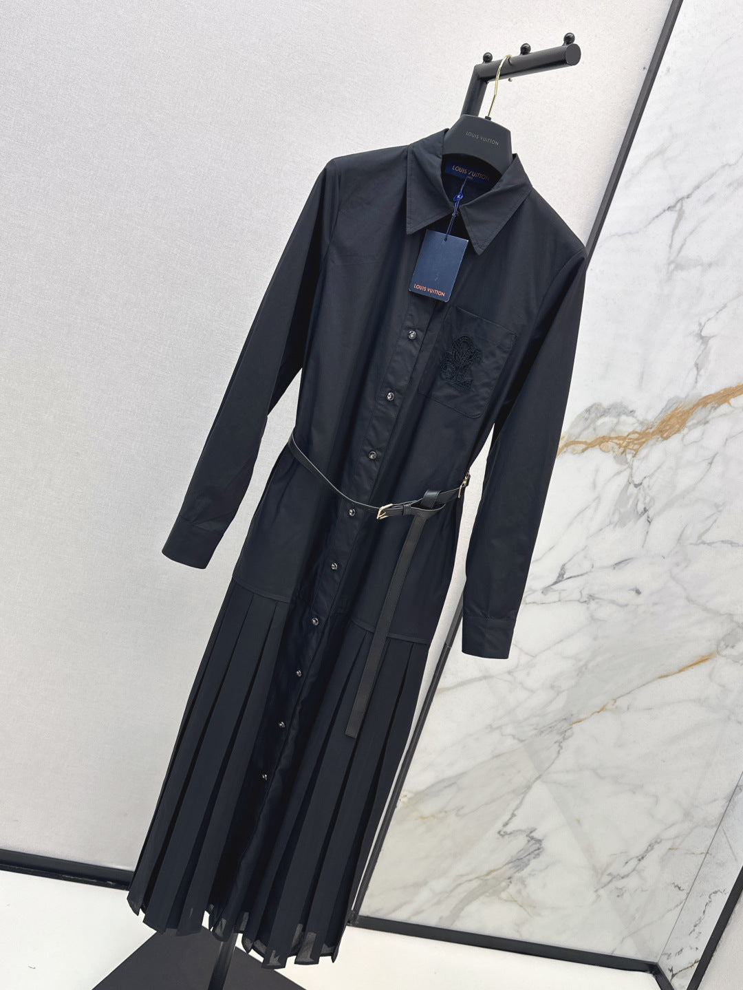 Loui* 25ss sheer insert shirtdress