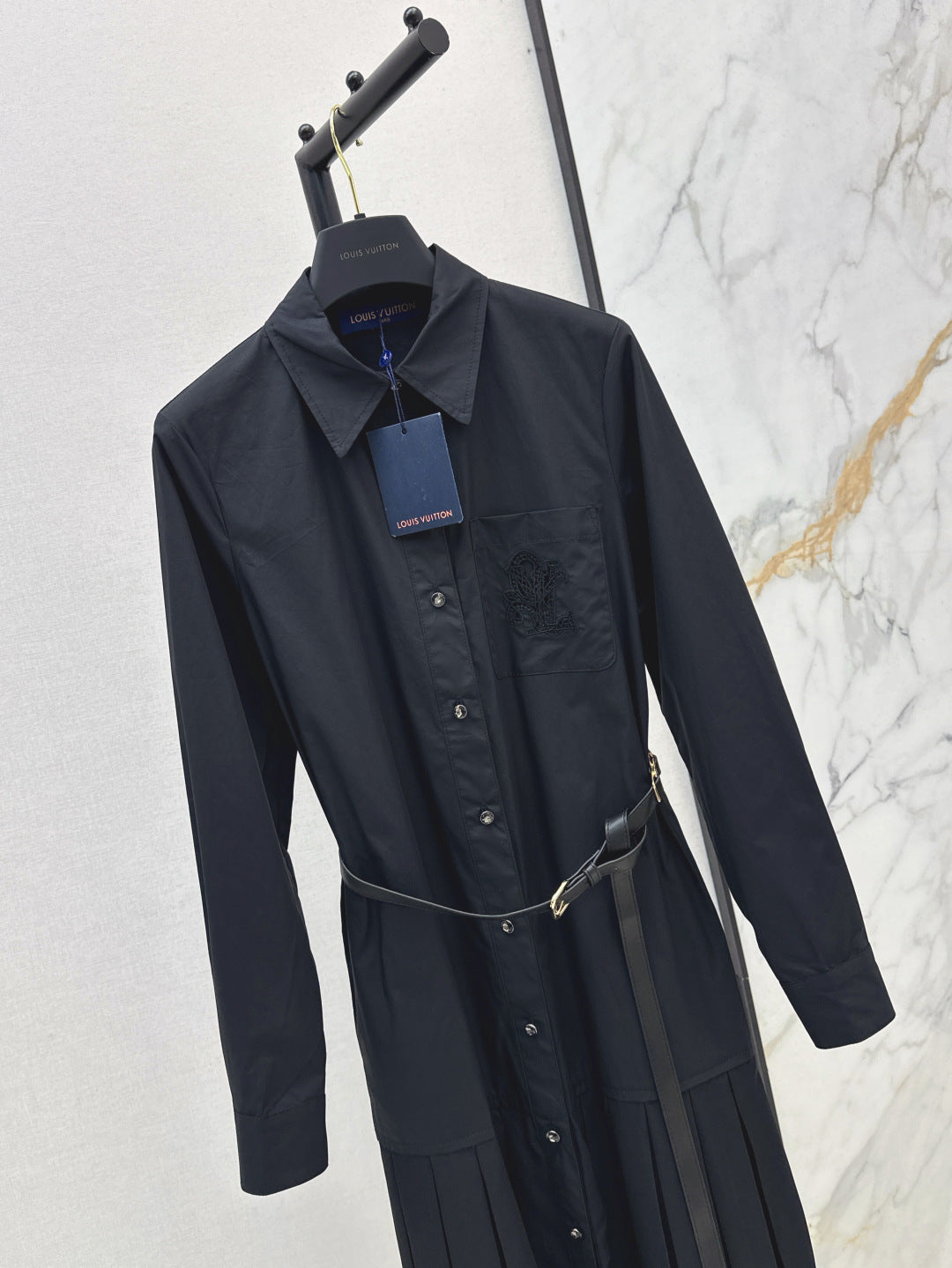 Loui* 25ss sheer insert shirtdress