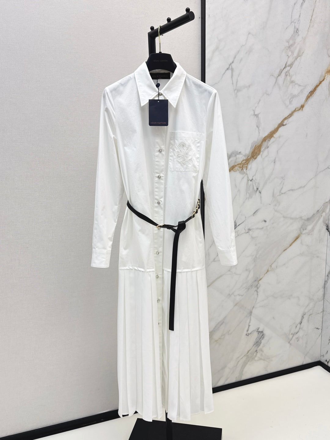 Loui* 25ss sheer insert shirtdress