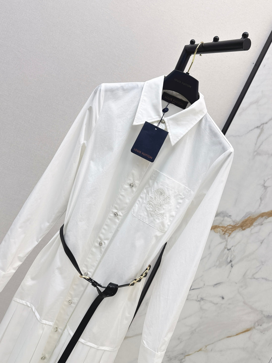 Loui* 25ss sheer insert shirtdress