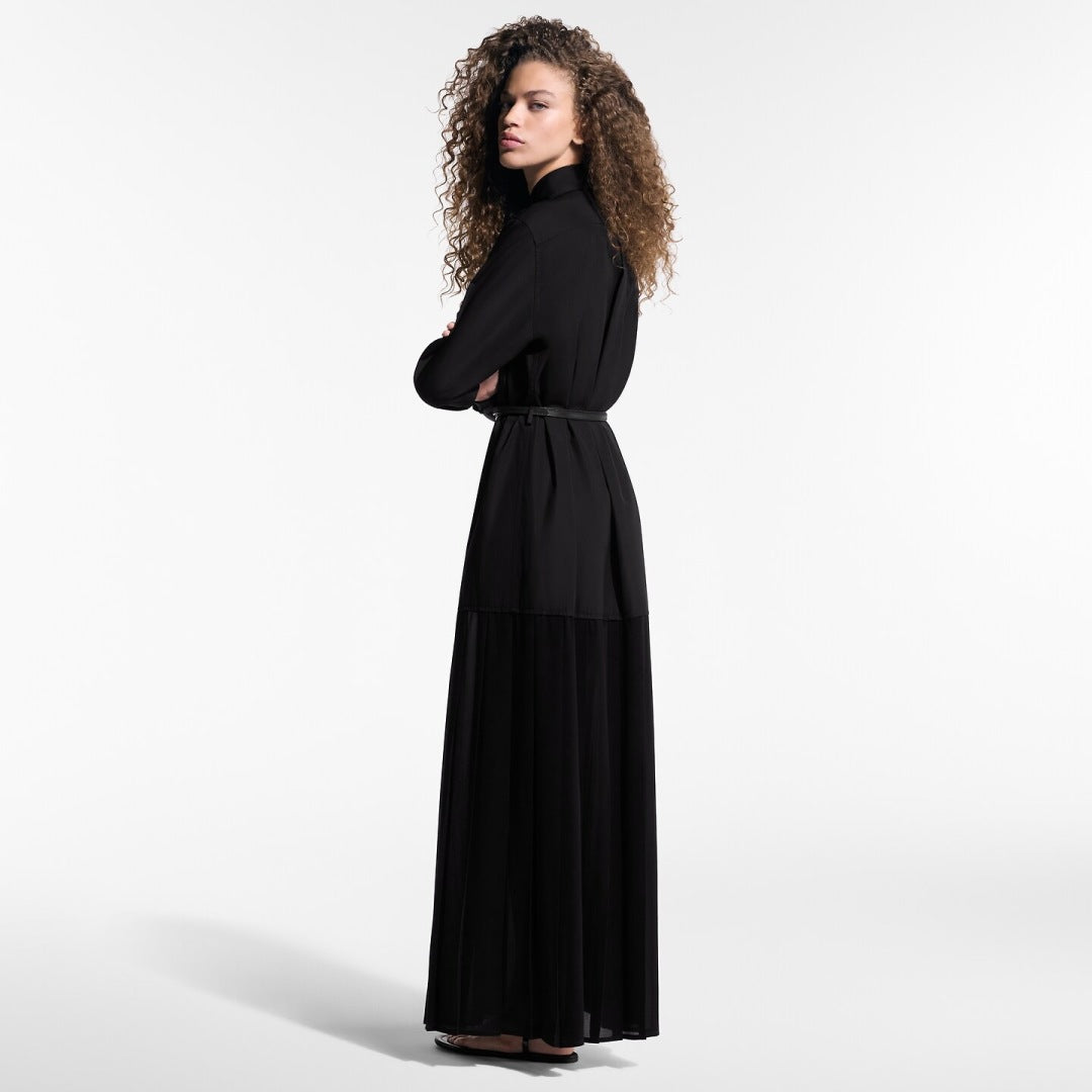 Loui* 25ss sheer insert shirtdress