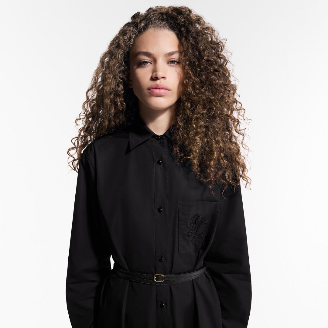 Loui* 25ss sheer insert shirtdress