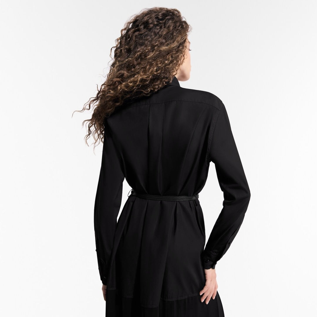 Loui* 25ss sheer insert shirtdress