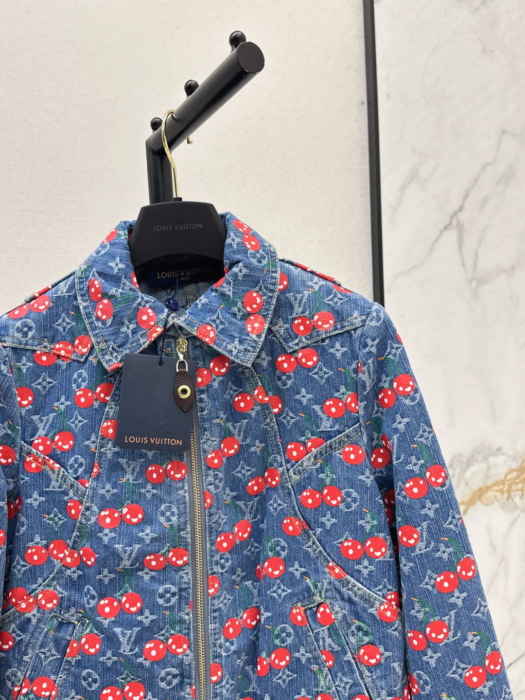 Loui* 25ss monogram cherry denim jacket