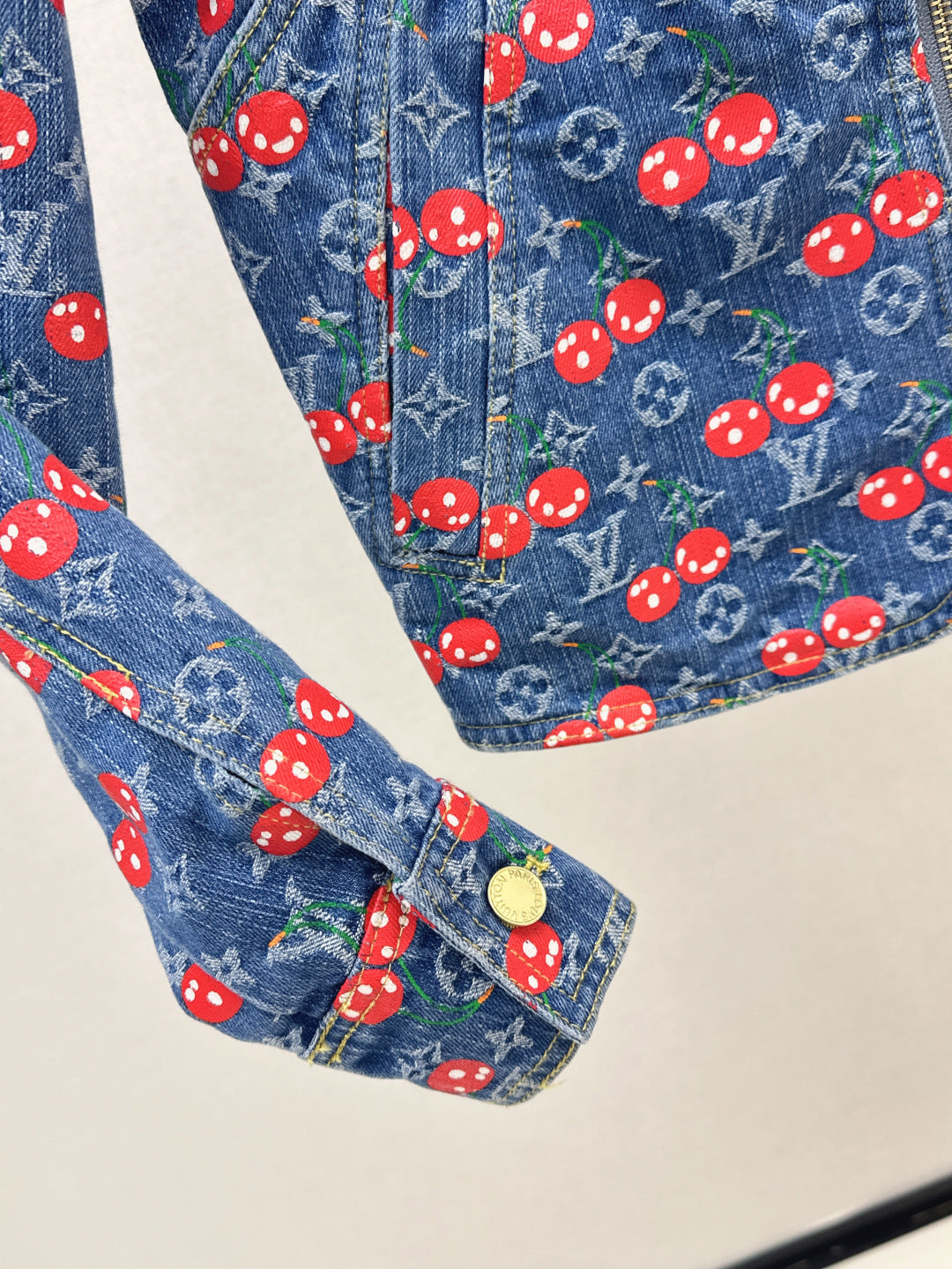 Loui* 25ss monogram cherry denim jacket