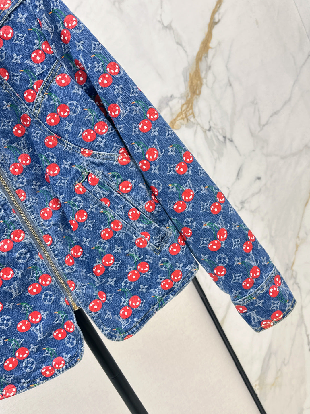 Loui* 25ss monogram cherry denim jacket