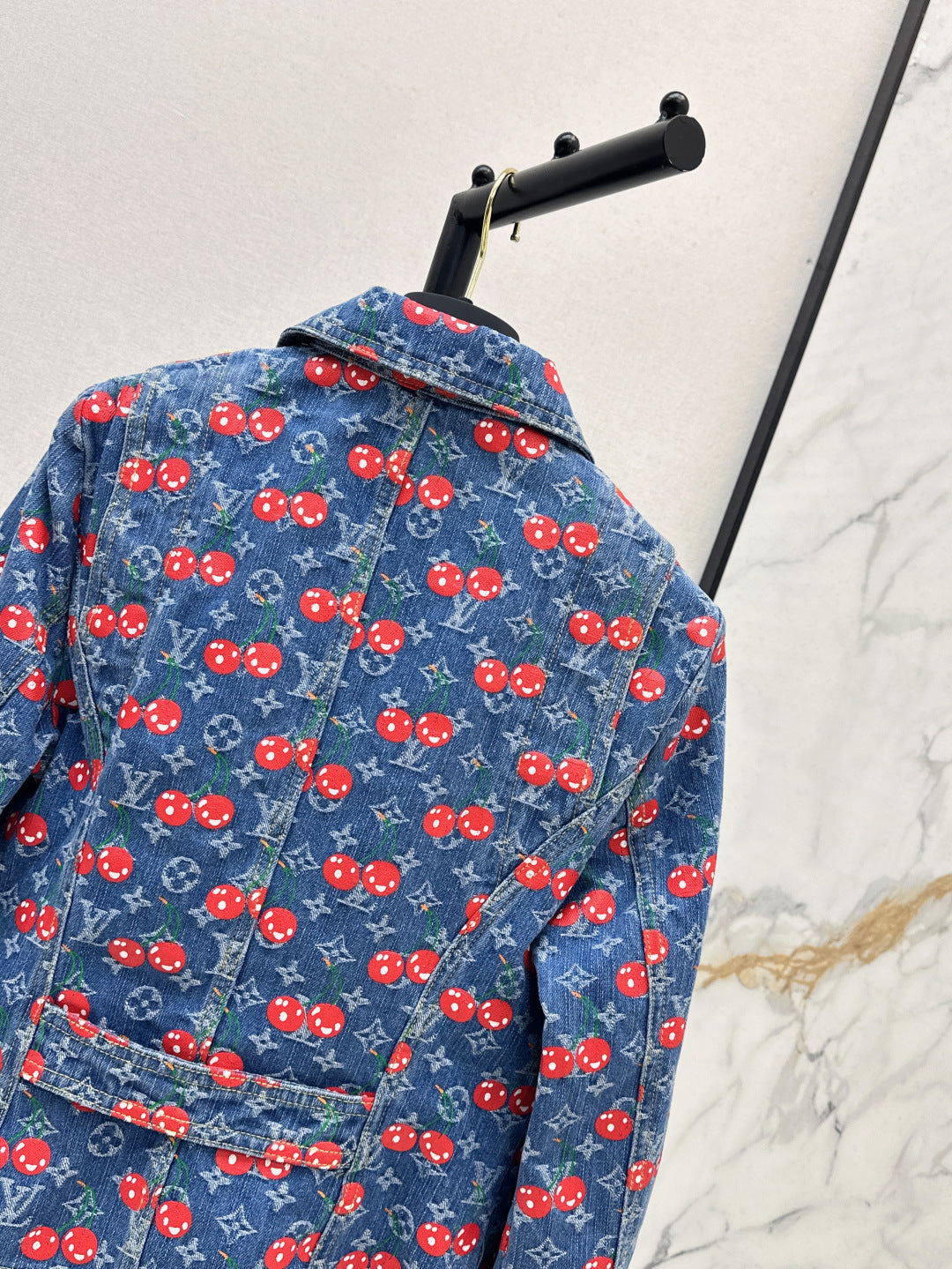 Loui* 25ss monogram cherry denim jacket