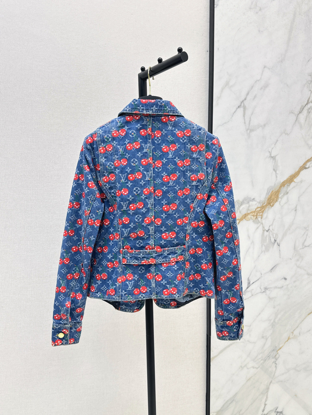 Loui* 25ss monogram cherry denim jacket