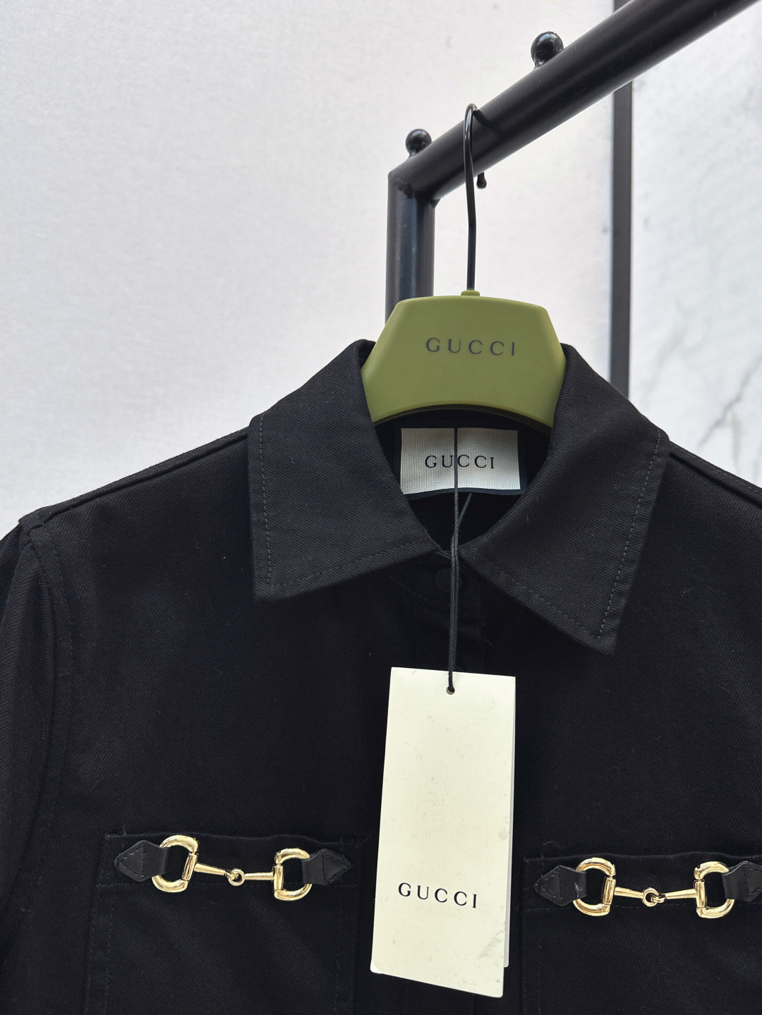 Gu* denim tied shirt with hosrebit