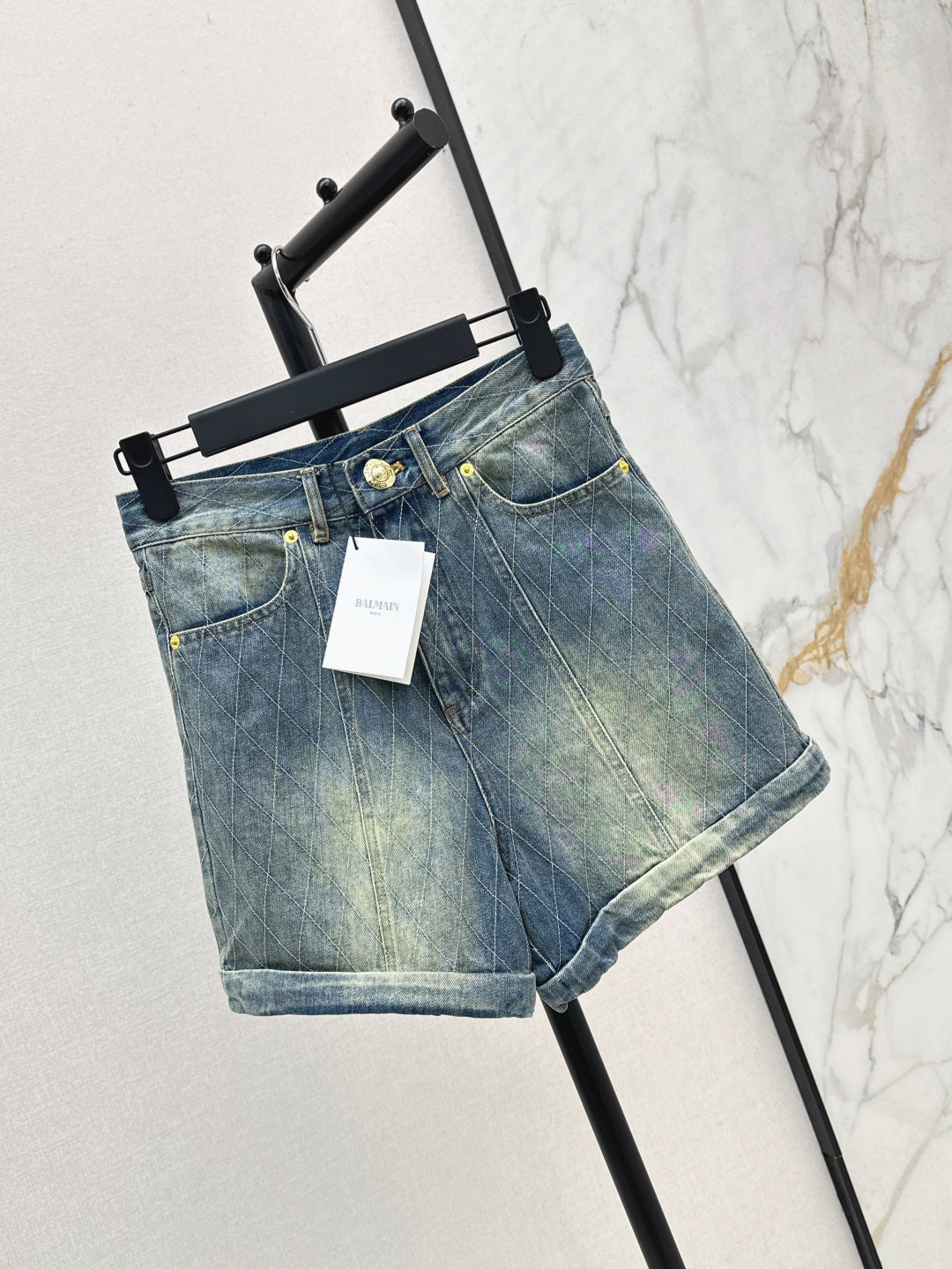 Balm* 25ss diamond denim shorts