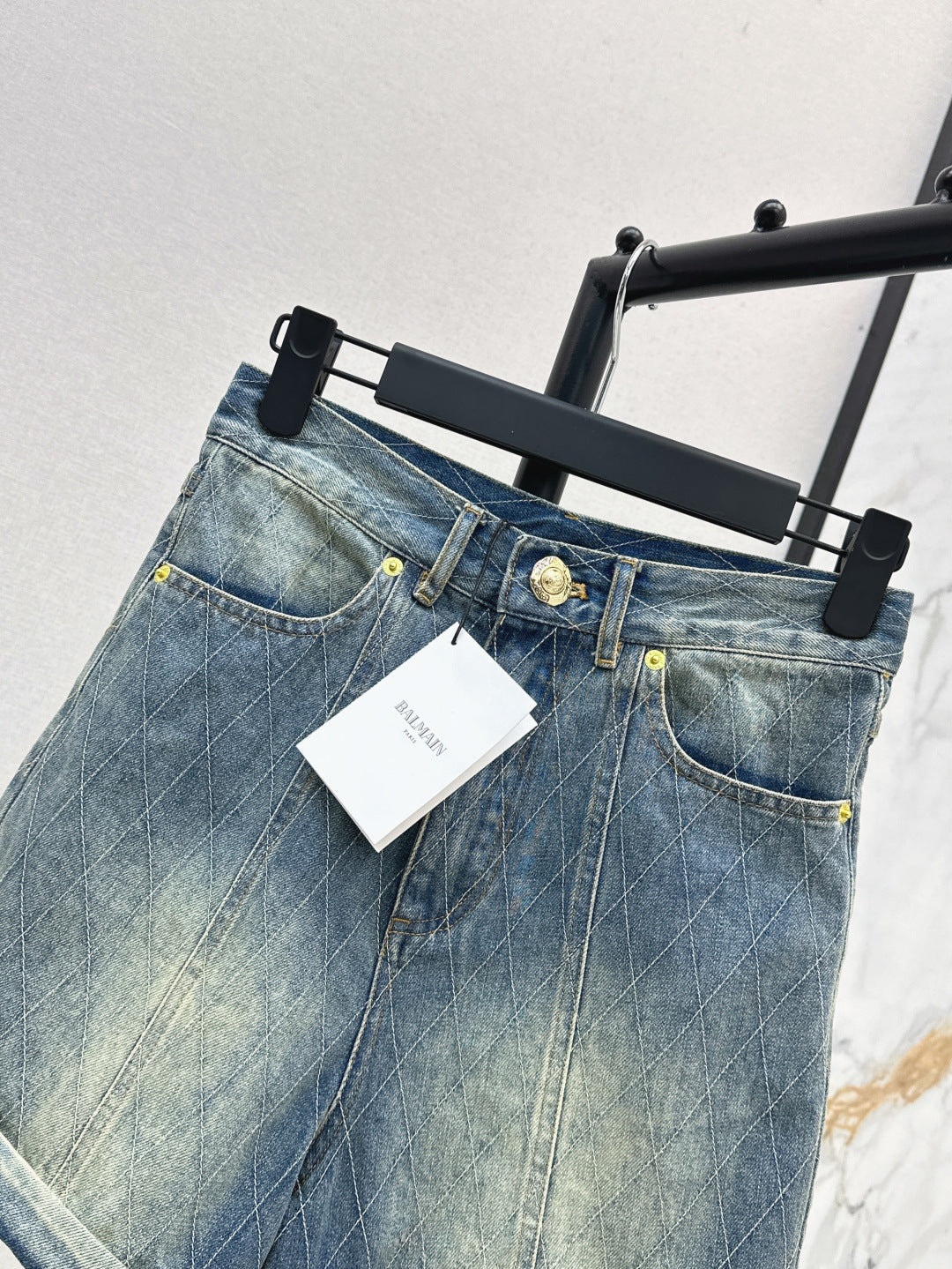 Balm* 25ss diamond denim shorts