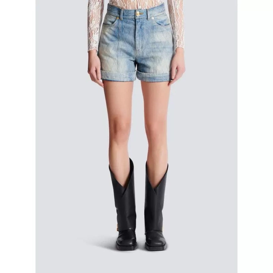 Balm* 25ss diamond denim shorts