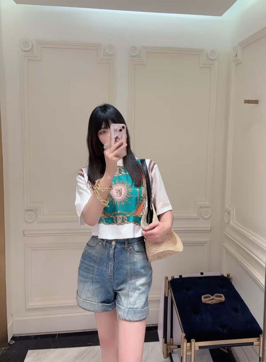 Balm* 25ss diamond denim shorts