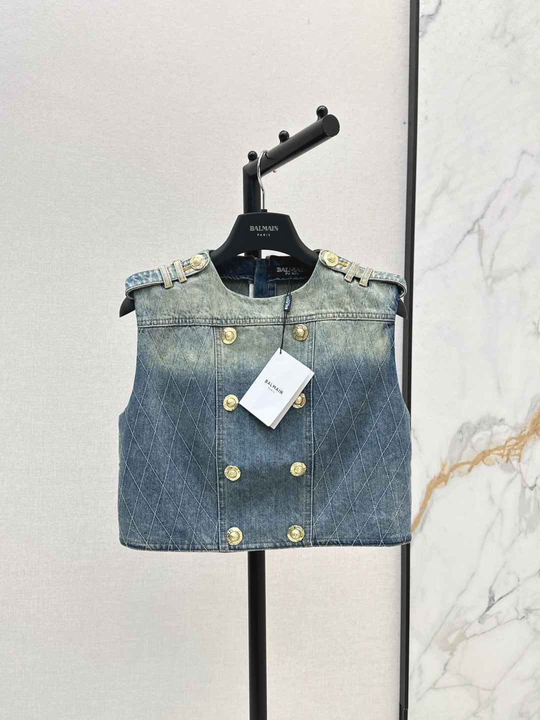 Balm* 25ss diamond denim vest
