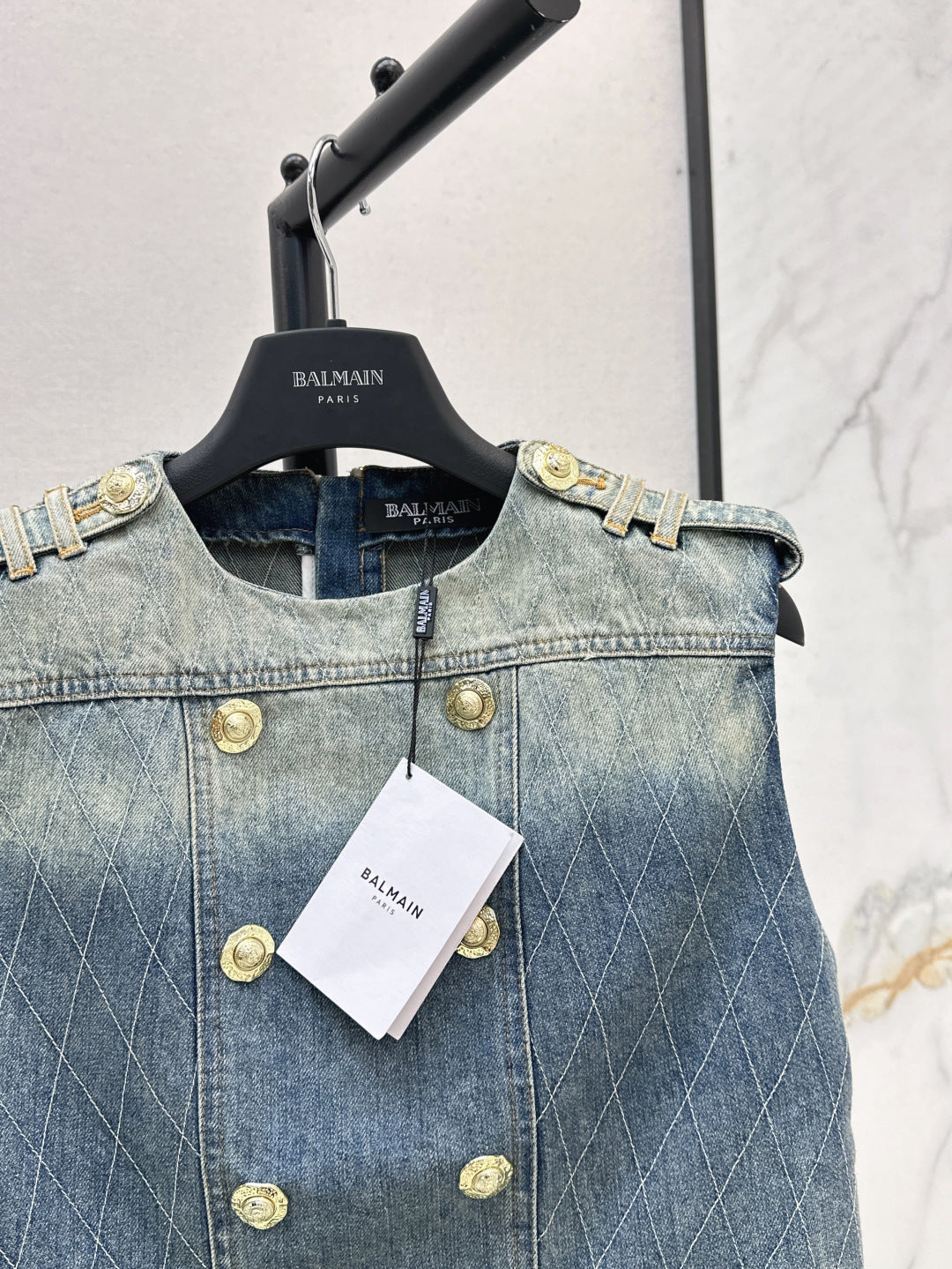 Balm* 25ss diamond denim vest