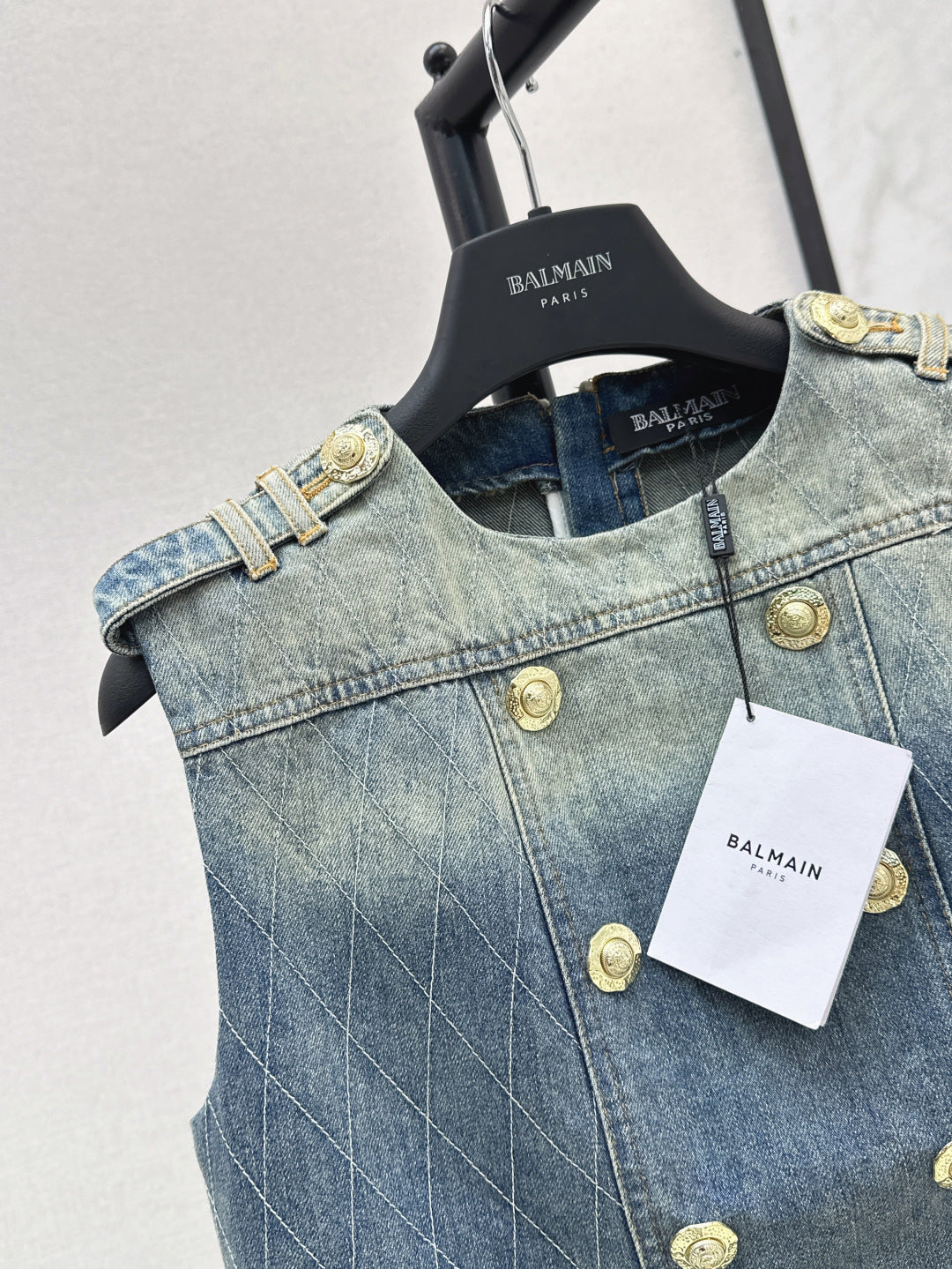 Balm* 25ss diamond denim vest
