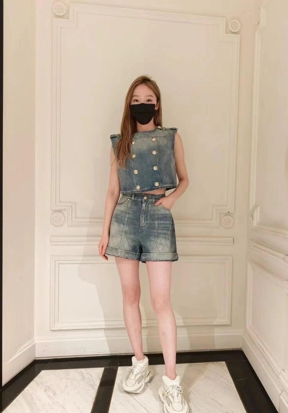 Balm* 25ss diamond denim vest