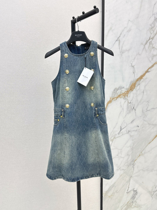 Balm* 25ss diamond denim dress