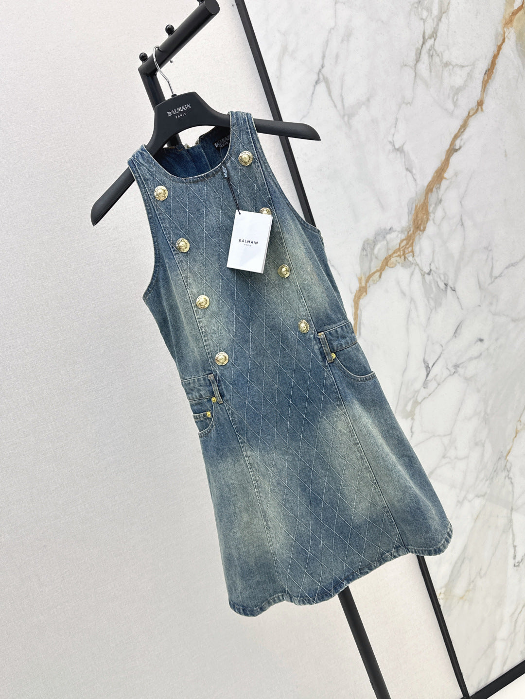 Balm* 25ss diamond denim dress