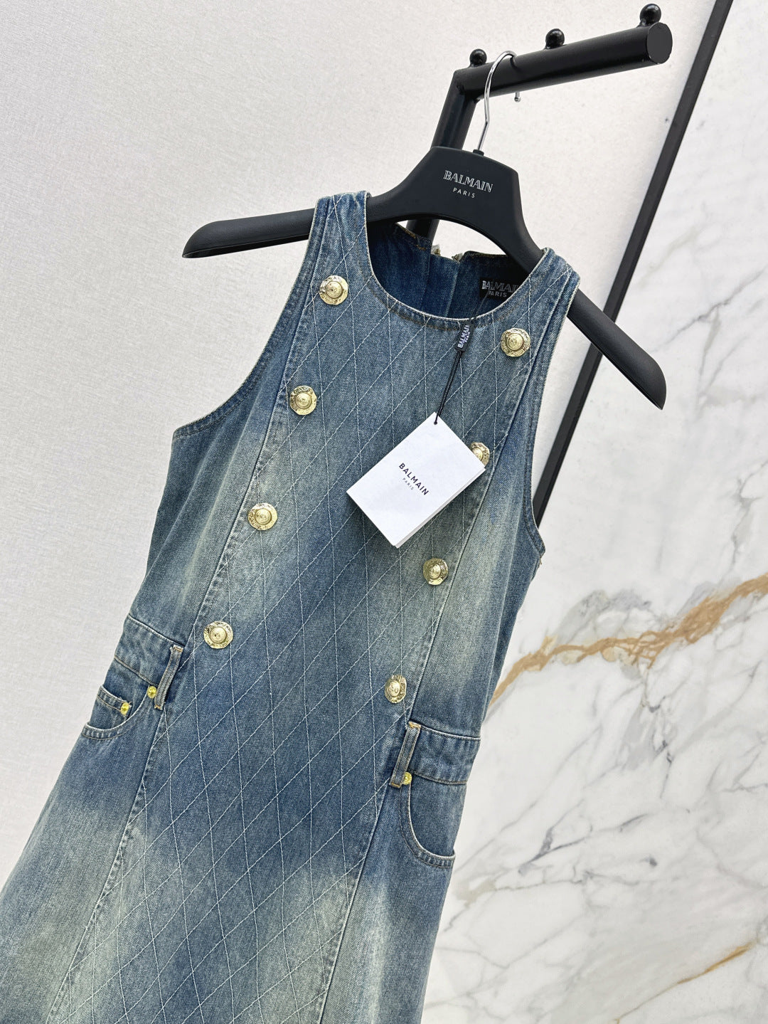 Balm* 25ss diamond denim dress
