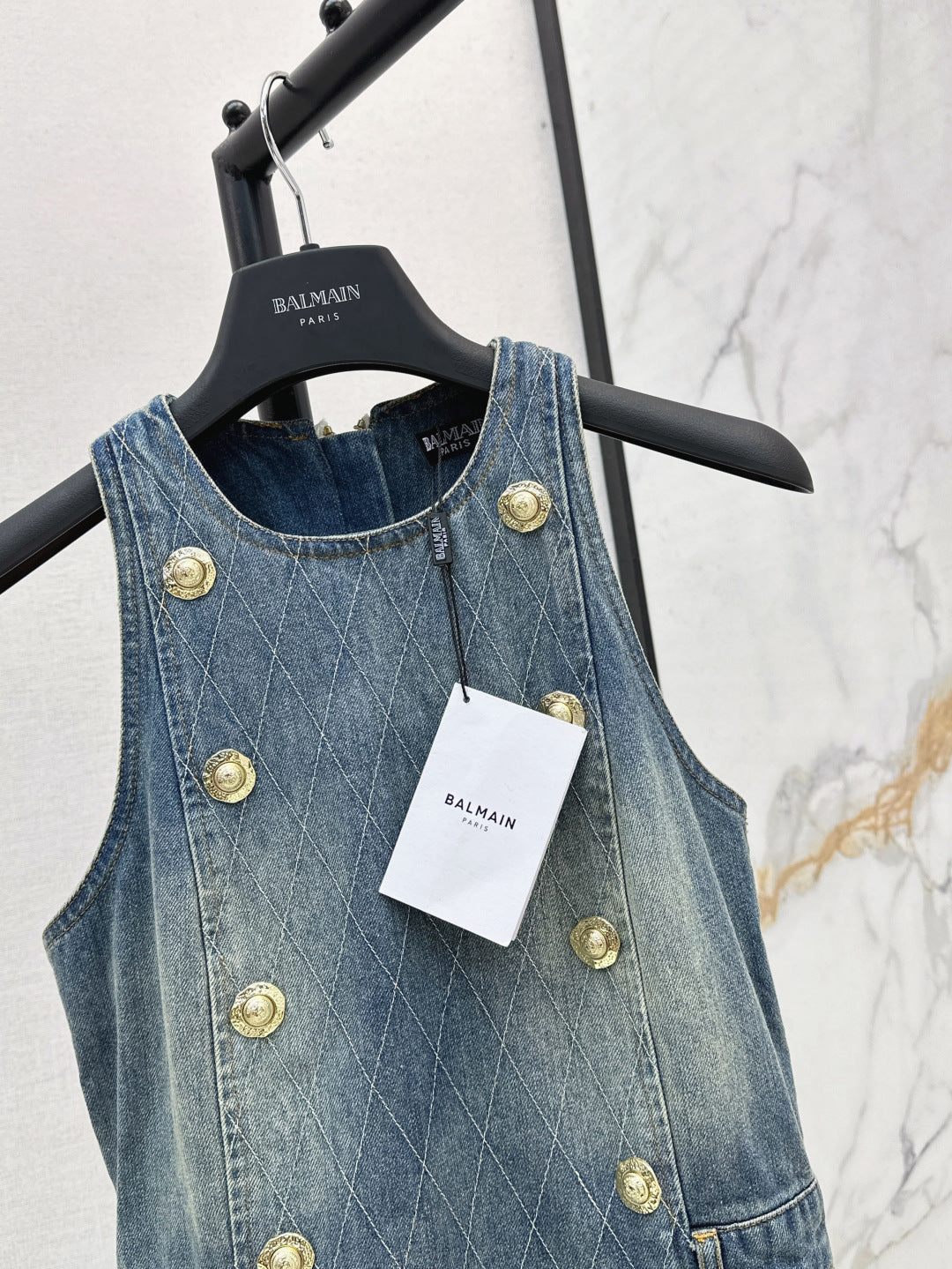 Balm* 25ss diamond denim dress