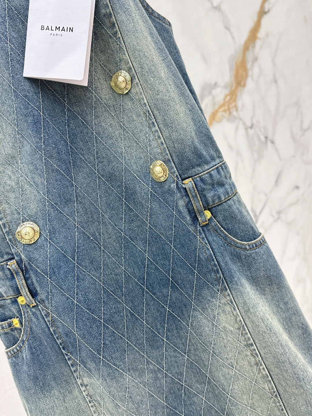 Balm* 25ss diamond denim dress