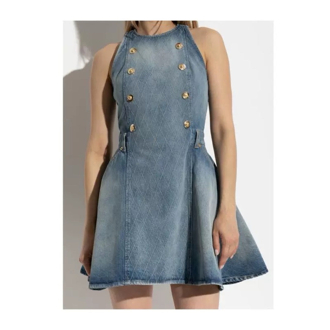 Balm* 25ss diamond denim dress
