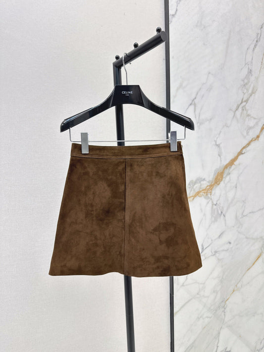 Cel* 25ss suede mini skirt