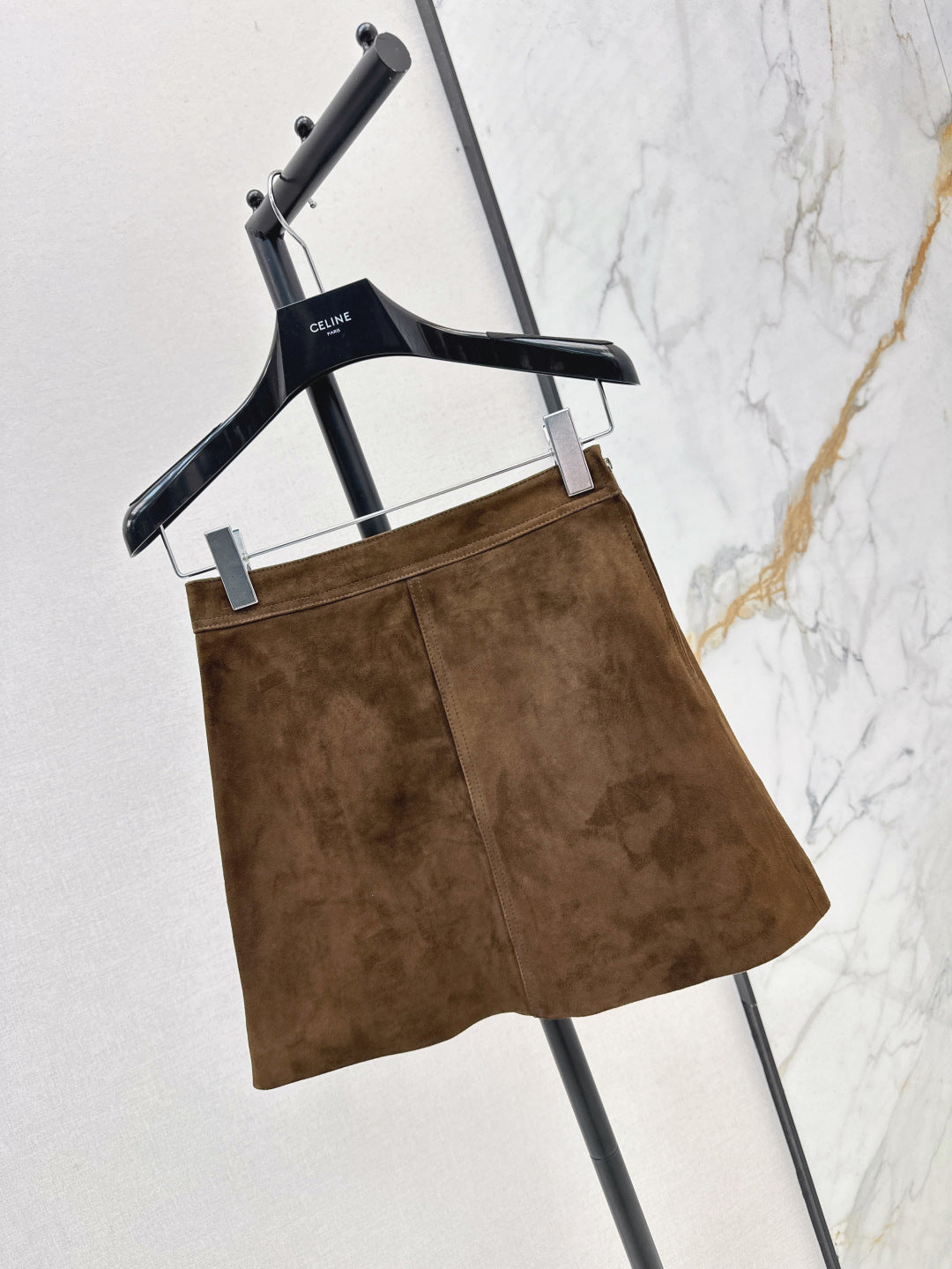 Cel* 25ss suede mini skirt