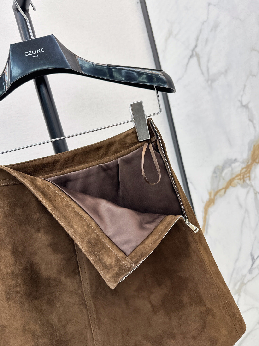 Cel* 25ss suede mini skirt