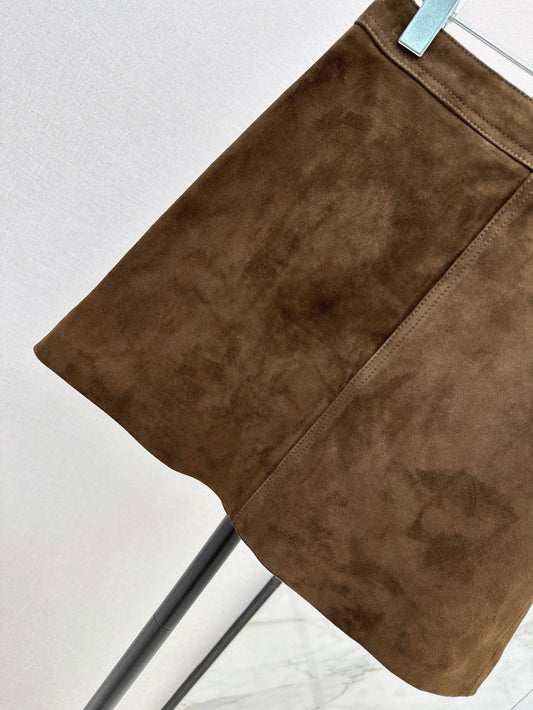 Cel* 25ss suede mini skirt