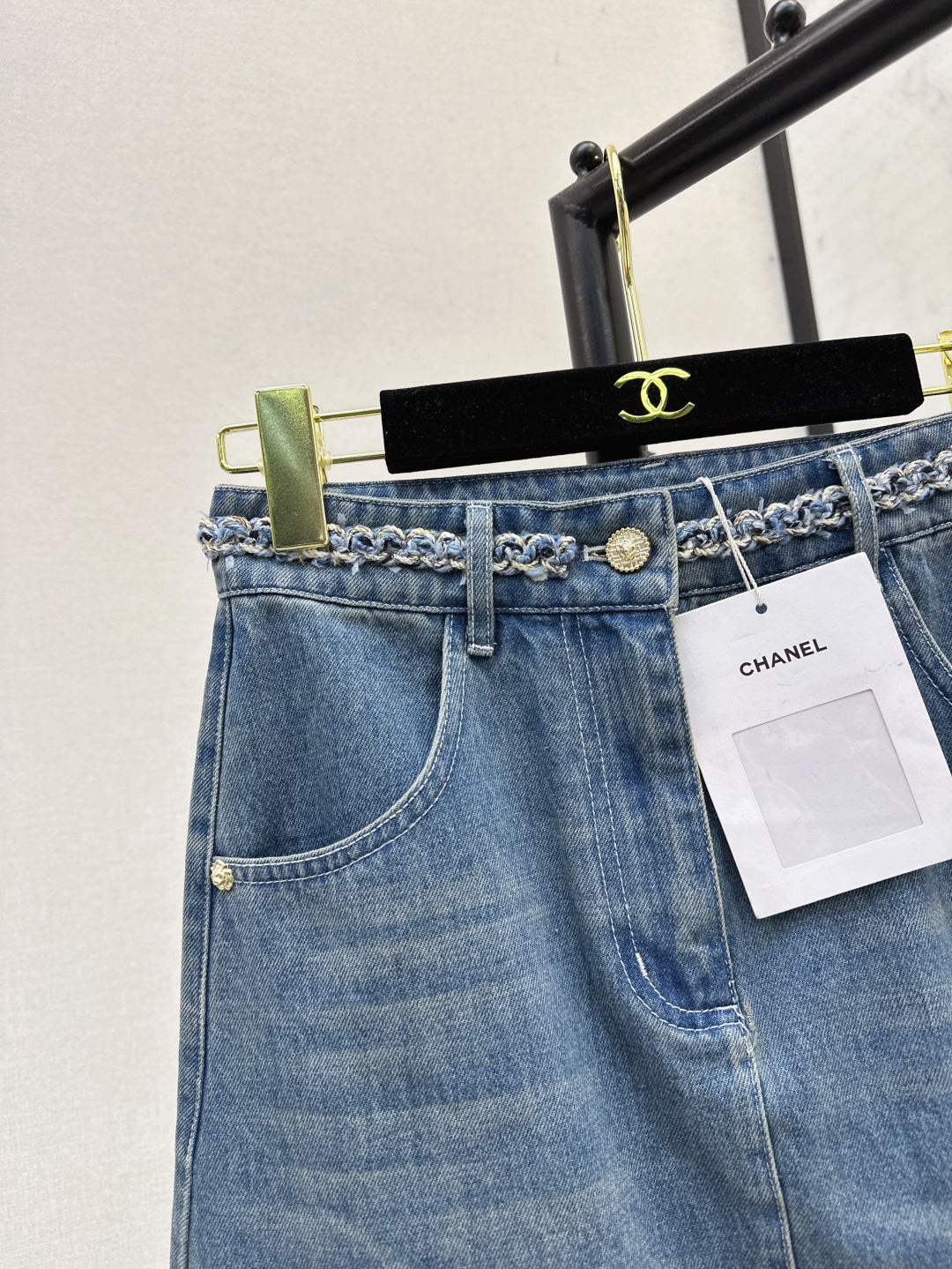 C*nel 25ss washed denim skirt