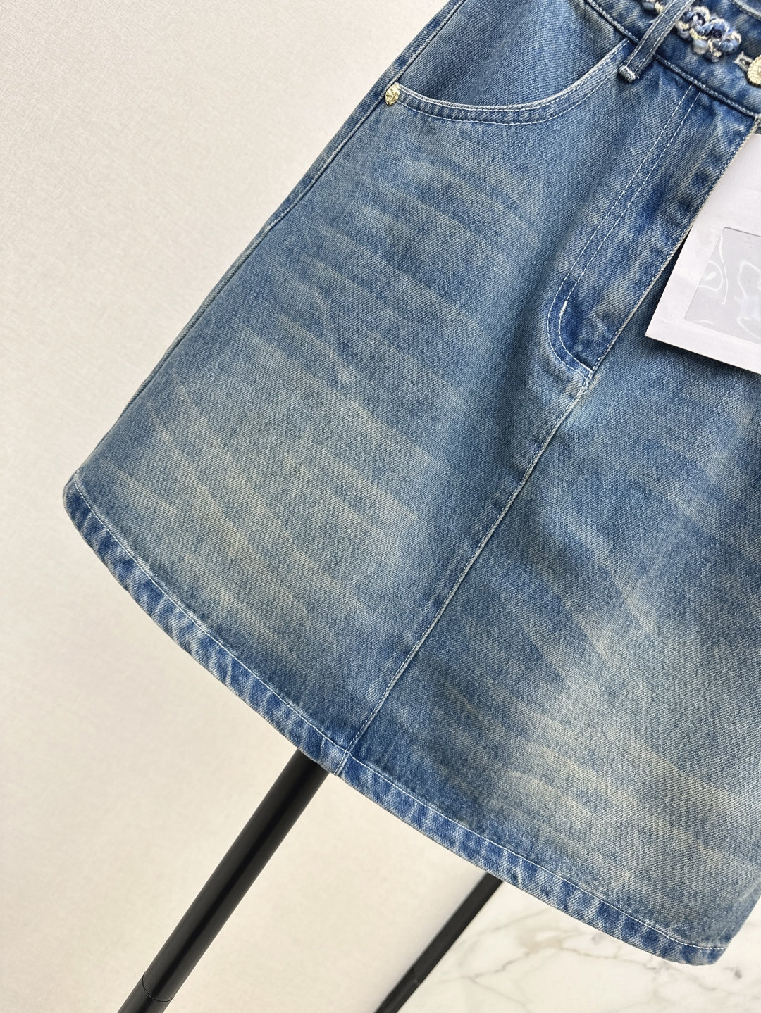 C*nel 25ss washed denim skirt