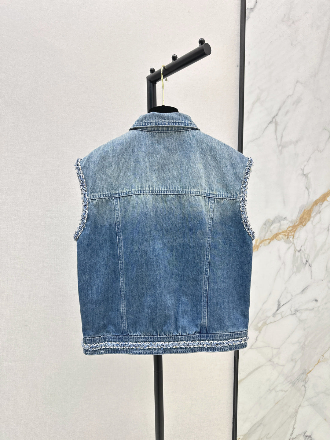 C*nel 25ss braided trim denim vest
