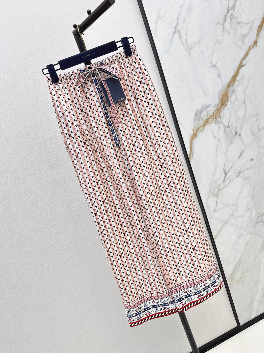 Loui* 25ss scarf print silk pajama pants