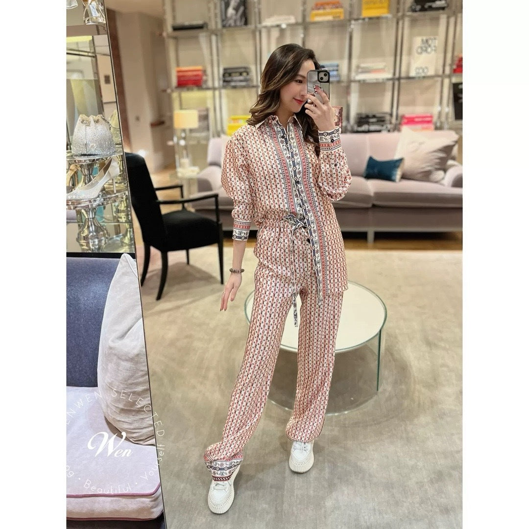 Loui* 25ss scarf print silk shirt