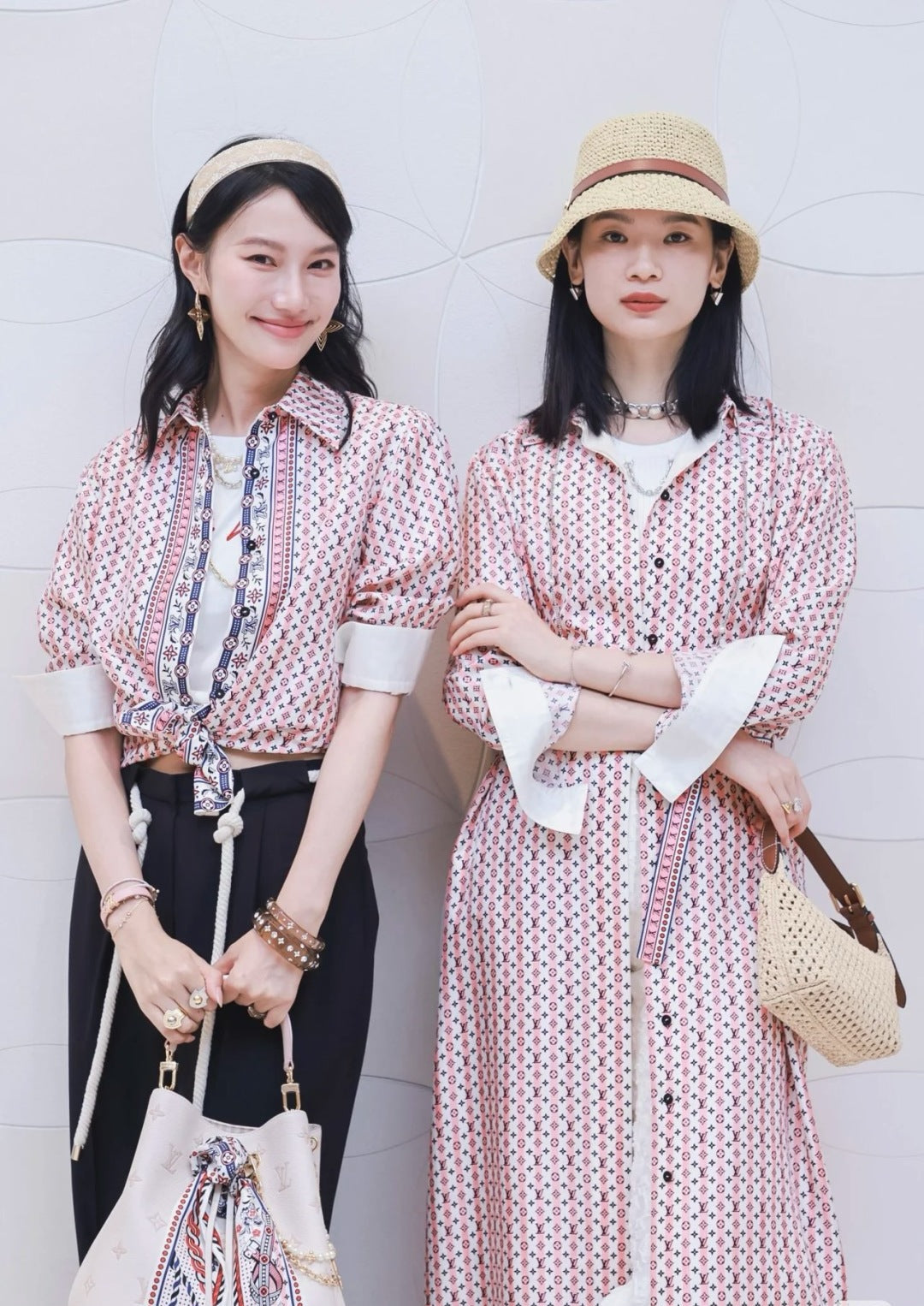 Loui* 25ss scarf print silk shirtdress