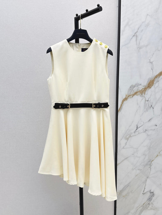 Loui* 25ss shoulder buckle asymmetrical dress