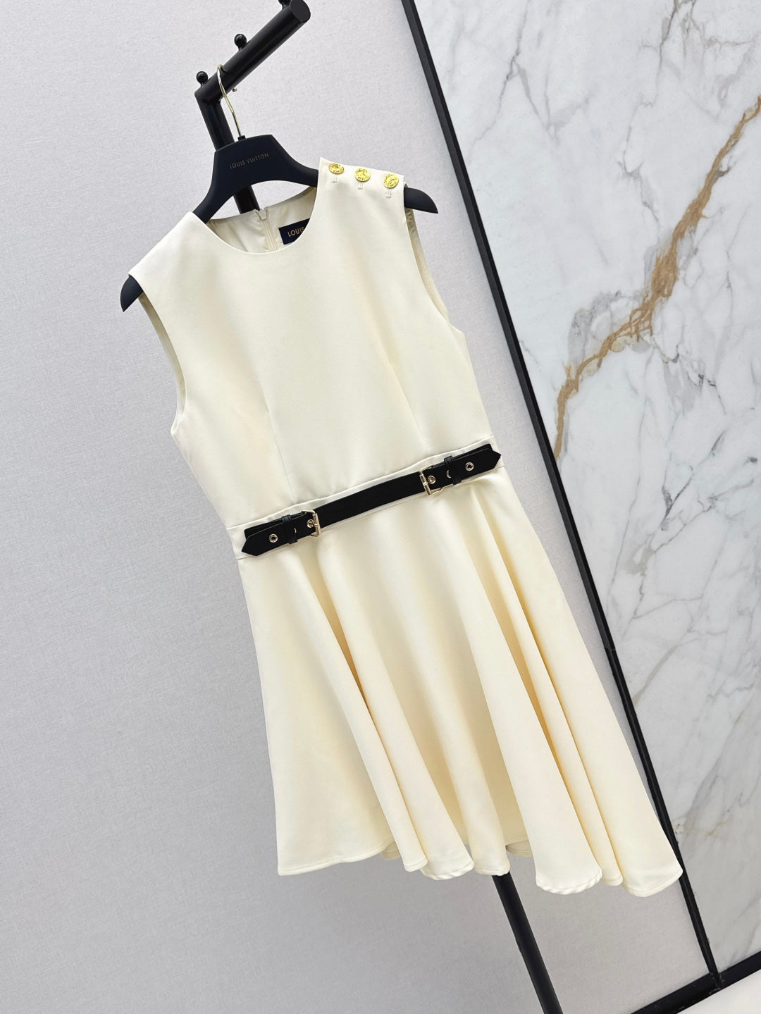 Loui* 25ss shoulder buckle asymmetrical dress