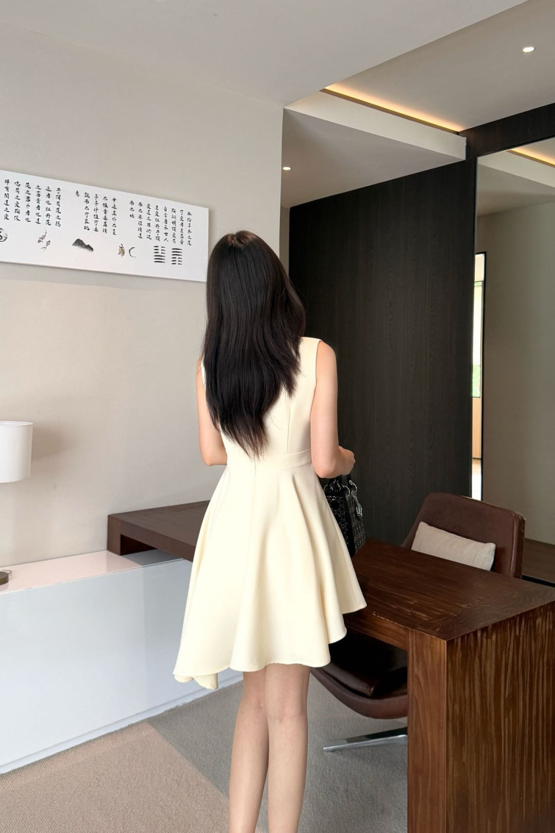 Loui* 25ss shoulder buckle asymmetrical dress