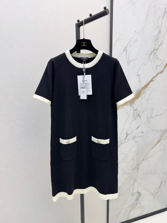 C*nel 25ss color-block knit dress