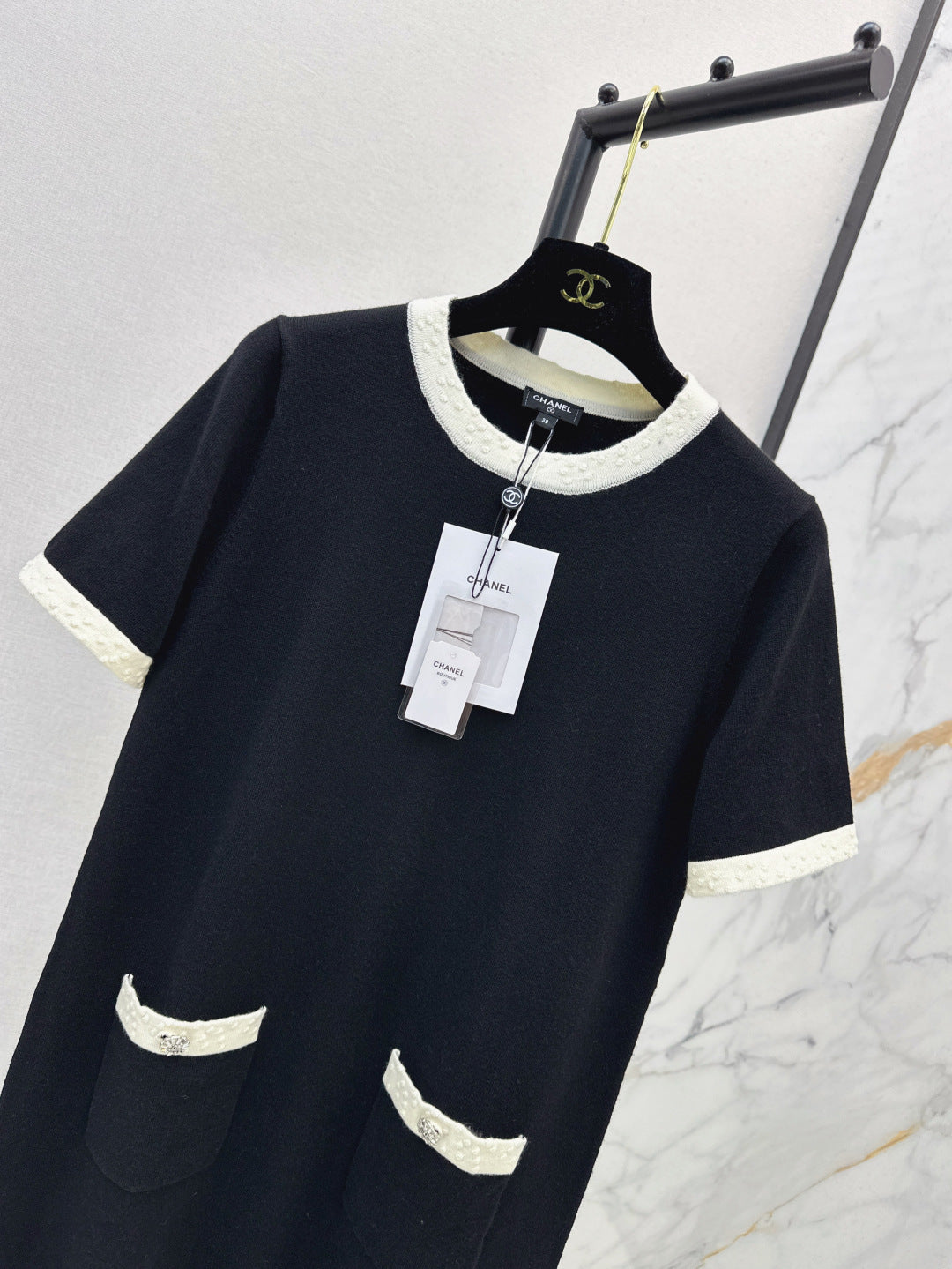 C*nel 25ss color-block knit dress