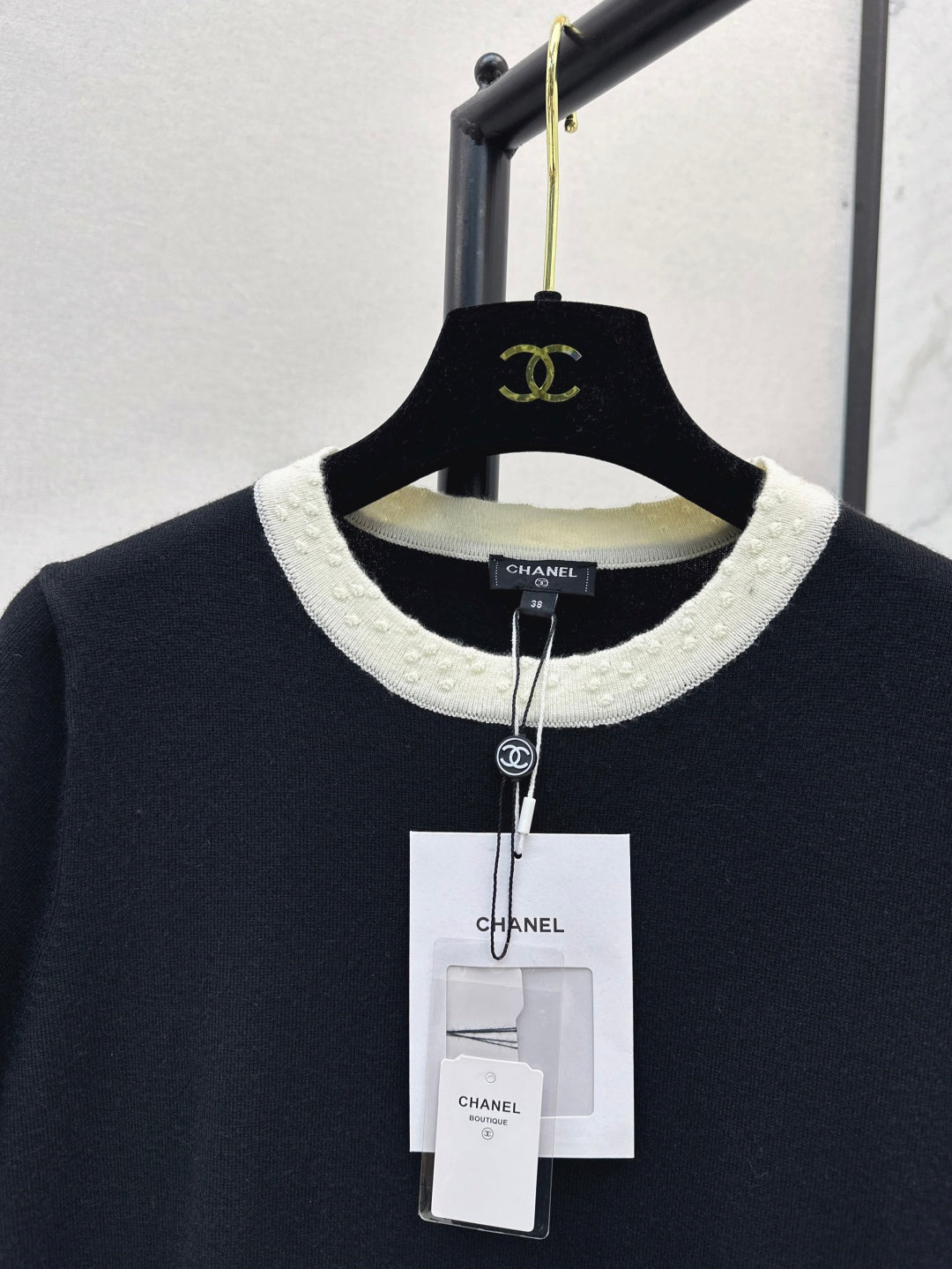 C*nel 25ss color-block knit dress